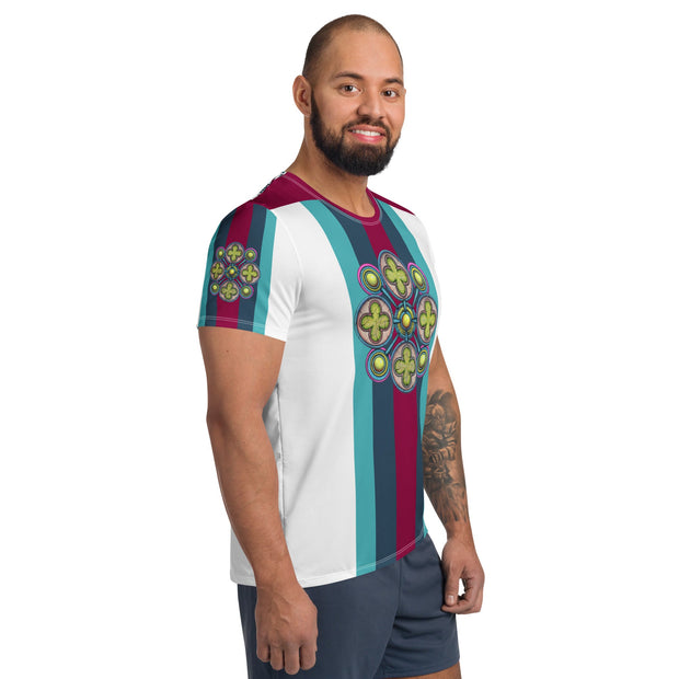 Ancestral Luck Mandala Men's Athletic T-shirt - Martin K Designs