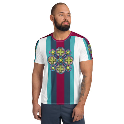 Ancestral Luck Mandala Men's Athletic T-shirt - Martin K Designs