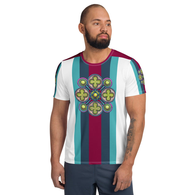 Ancestral Luck Mandala Men's Athletic T-shirt - Martin K Designs