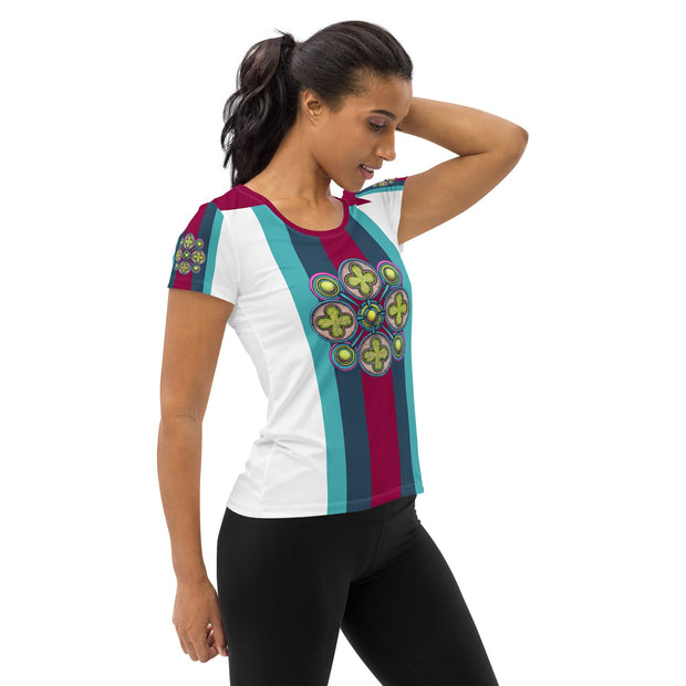 Ancestral Luck Mandala Women's Athletic T-shirt - Martin K Designs