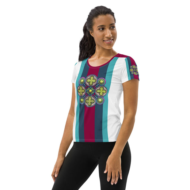 Ancestral Luck Mandala Women's Athletic T-shirt - Martin K Designs