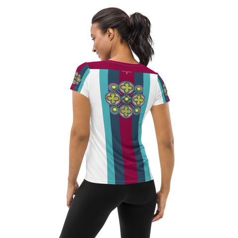 Ancestral Luck Mandala Women's Athletic T-shirt - Martin K Designs
