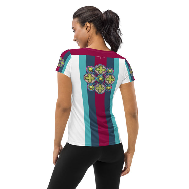Ancestral Luck Mandala Women's Athletic T-shirt - Martin K Designs