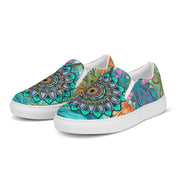 Aquamarine Mandala women’s slip - on canvas shoes - Flowstate Apparel