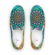 Aquamarine Mandala women’s slip - on canvas shoes - Flowstate Apparel