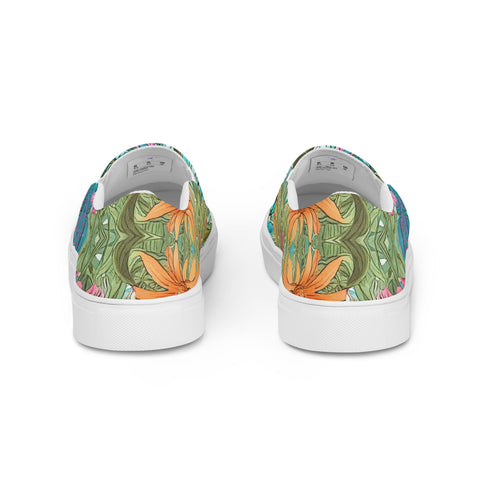 Aquamarine Mandala women’s slip - on canvas shoes - Flowstate Apparel