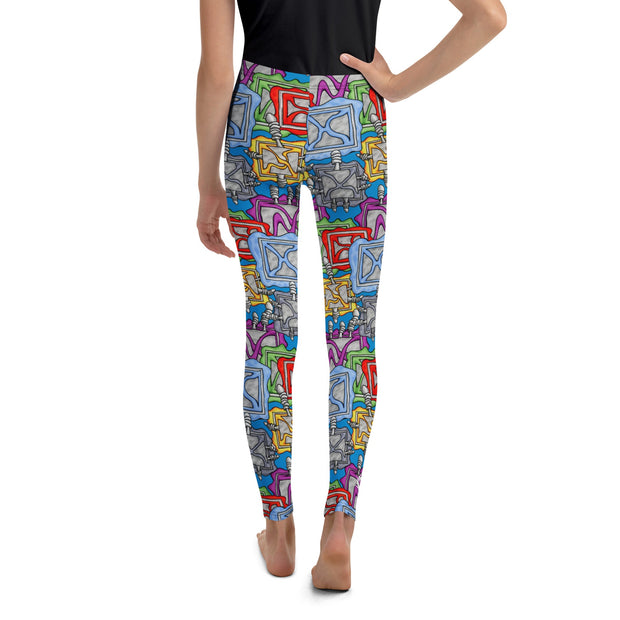 Binary Box Mid Rise Youth Leggings - Martin K Designs