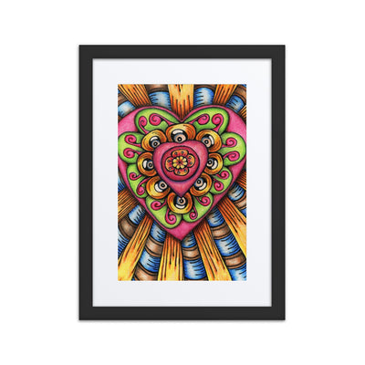Bursting Heart framed print with mat - Martin K Designs