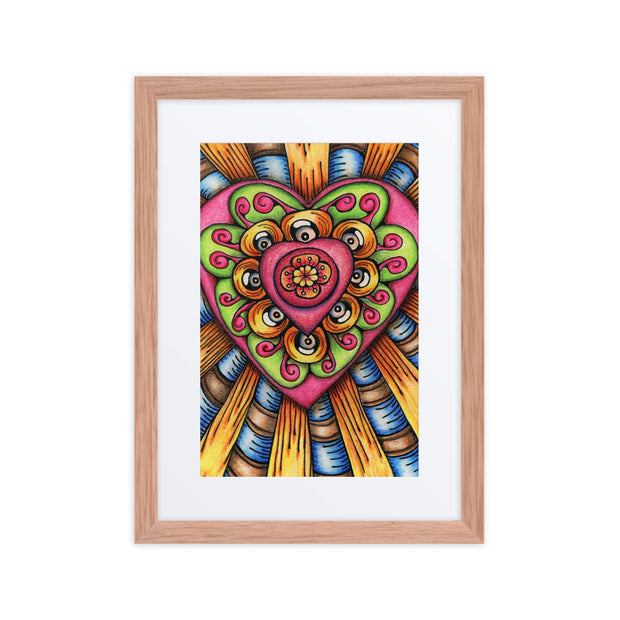 Bursting Heart framed print with mat - Martin K Designs