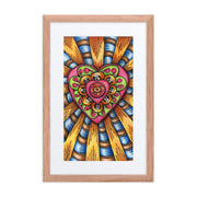 Bursting Heart framed print with mat - Martin K Designs