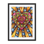 Bursting Heart framed print with mat - Martin K Designs