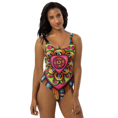 Bursting Heart One - Piece Swimsuit - Martin K Designs