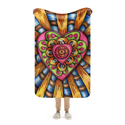 Bursting Heart Sherpa blanket - Martin K Designs