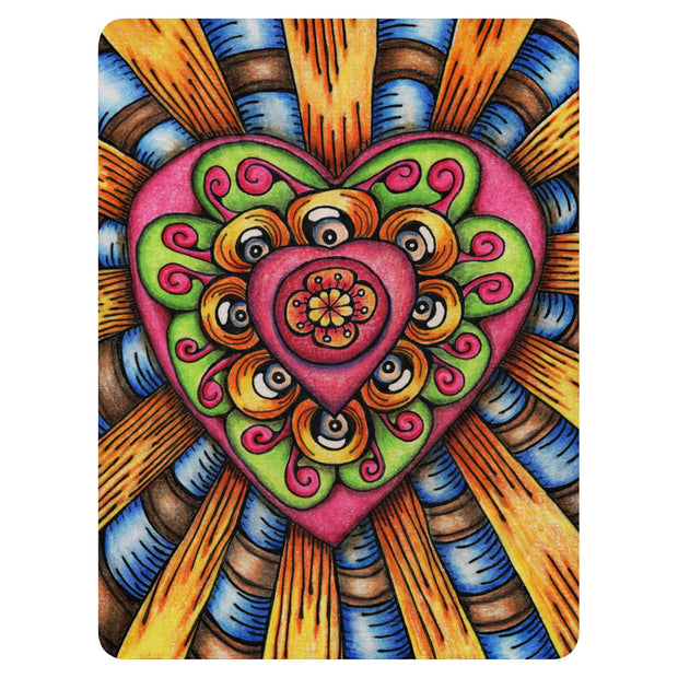 Bursting Heart Sherpa blanket - Martin K Designs