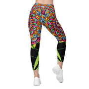 Circus Mandala High Rise Capri Leggings with pockets - Martin K Designs