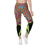 Circus Mandala High Rise Capri Leggings with pockets - Martin K Designs