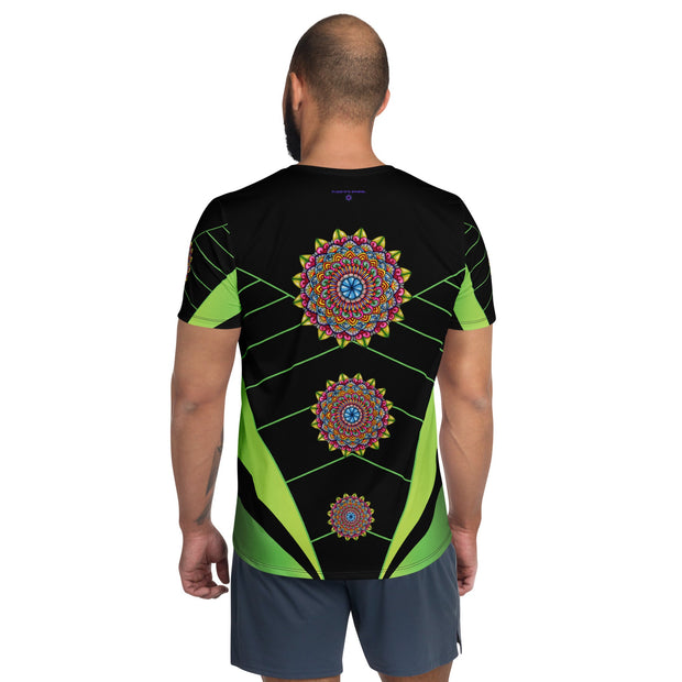 Circus Mandala Men's Athletic T-shirt - Martin K Designs