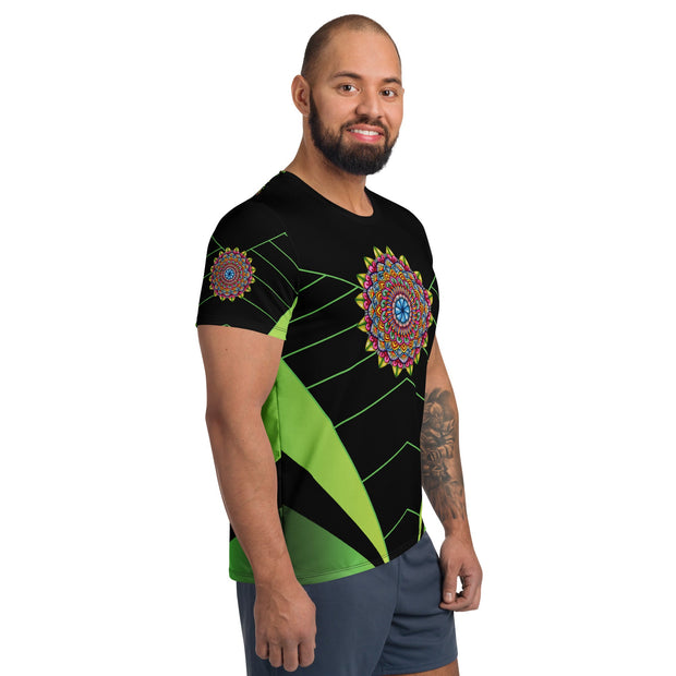 Circus Mandala Men's Athletic T-shirt - Martin K Designs