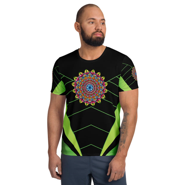 Circus Mandala Men's Athletic T-shirt - Martin K Designs