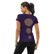 Circus Mandala Navy Women's Athletic T-shirt - Martin K Designs