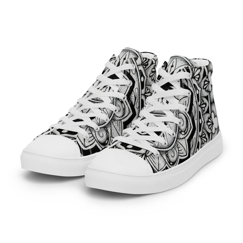 Club Mandala Men’s high top canvas shoes - Martin K Designs