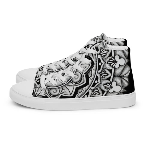 Club Mandala Men’s high top canvas shoes - Martin K Designs