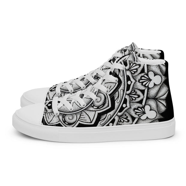 Club Mandala Men’s high top canvas shoes - Martin K Designs