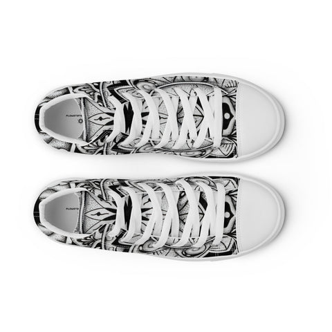 Club Mandala Men’s high top canvas shoes - Martin K Designs