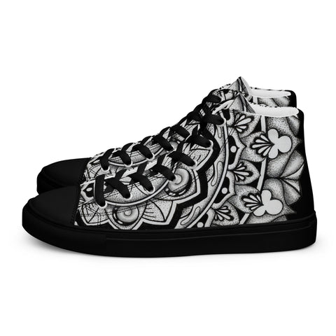 Club Mandala Men’s high top canvas shoes - Martin K Designs
