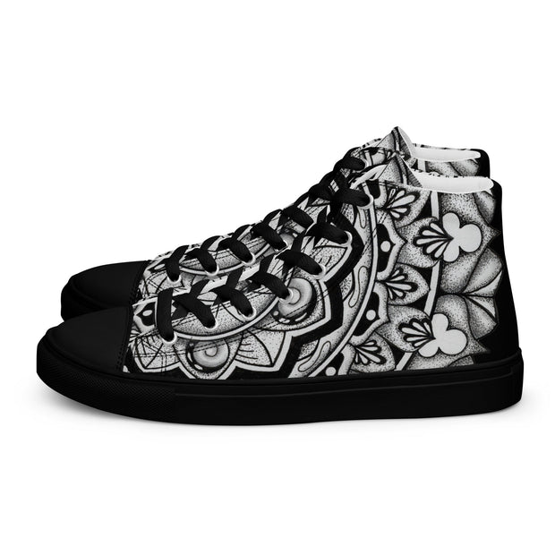 Club Mandala Men’s high top canvas shoes - Martin K Designs