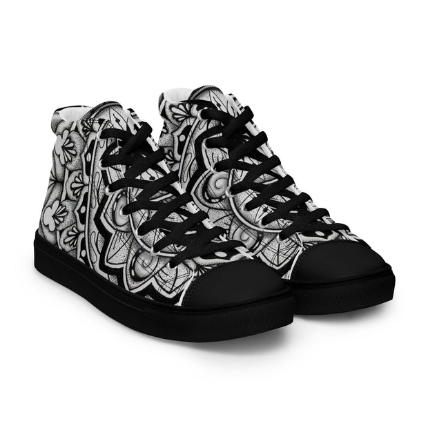 Club Mandala Men’s high top canvas shoes - Martin K Designs