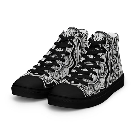Club Mandala Men’s high top canvas shoes - Martin K Designs