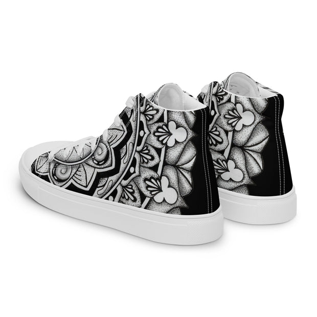 Club Mandala Women’s high top canvas shoes - Martin K Designs