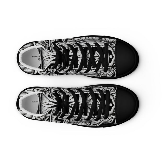 Club Mandala Women’s high top canvas shoes - Martin K Designs