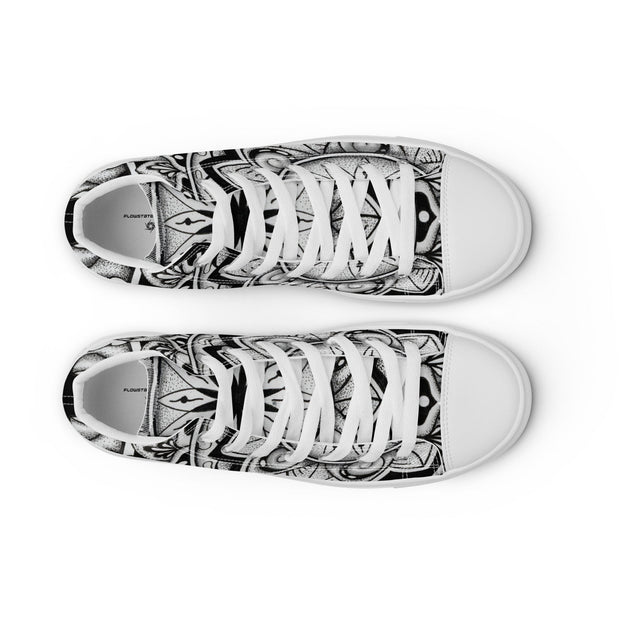 Club Mandala Women’s high top canvas shoes - Martin K Designs