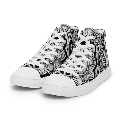 Club Mandala Women’s high top canvas shoes - Martin K Designs