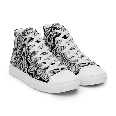 Club Mandala Women’s high top canvas shoes - Martin K Designs