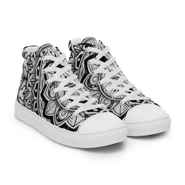 Club Mandala Women’s high top canvas shoes - Martin K Designs