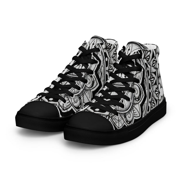 Club Mandala Women’s high top canvas shoes - Martin K Designs