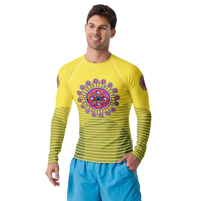 Corona de Mandala Mandala Men's Rash Guard - Martin K Designs
