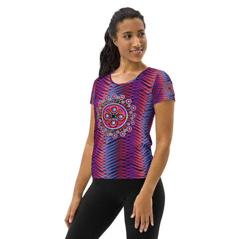 Corona de Mandala Women's Athletic T-shirt - Martin K Designs