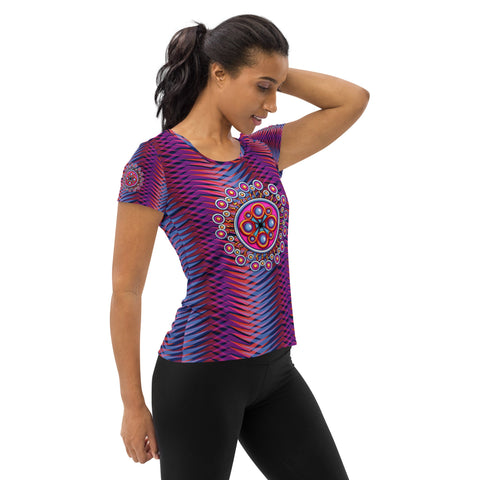 Corona de Mandala Women's Athletic T-shirt - Martin K Designs