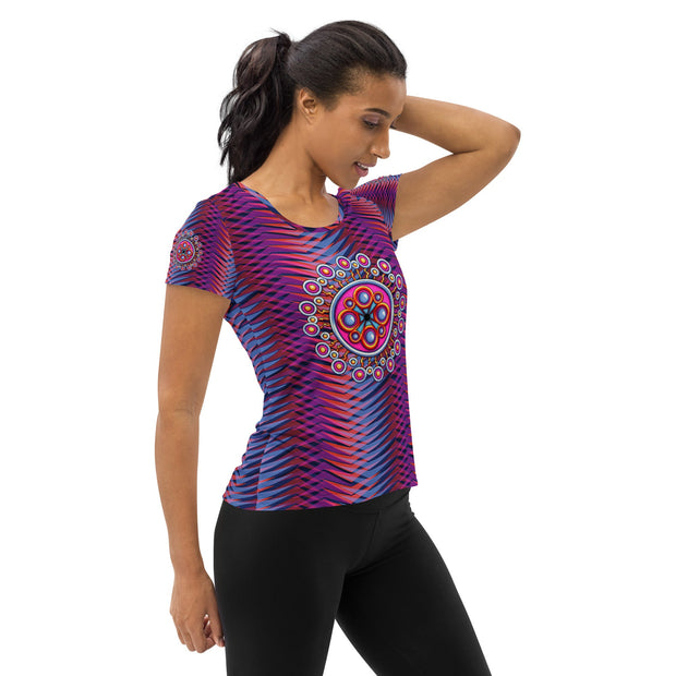 Corona de Mandala Women's Athletic T-shirt - Martin K Designs