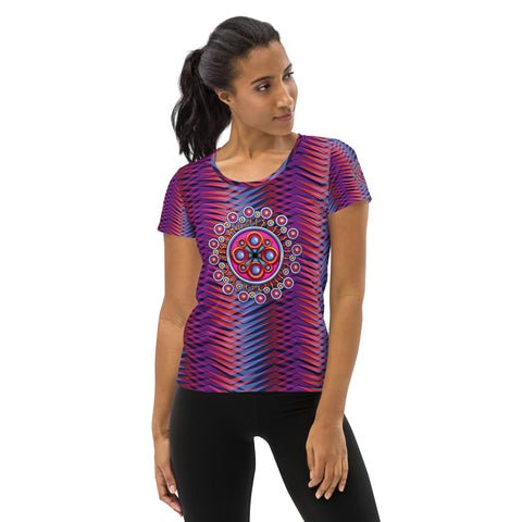 Corona de Mandala Women's Athletic T-shirt - Martin K Designs