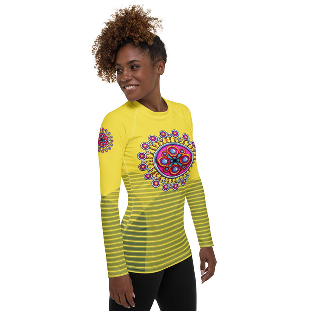 Corona de Mandala Women's Rash Guard - Martin K Designs