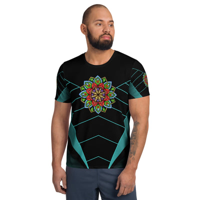 Ecstatic Mandala Men's Athletic T-shirt - Martin K Designs