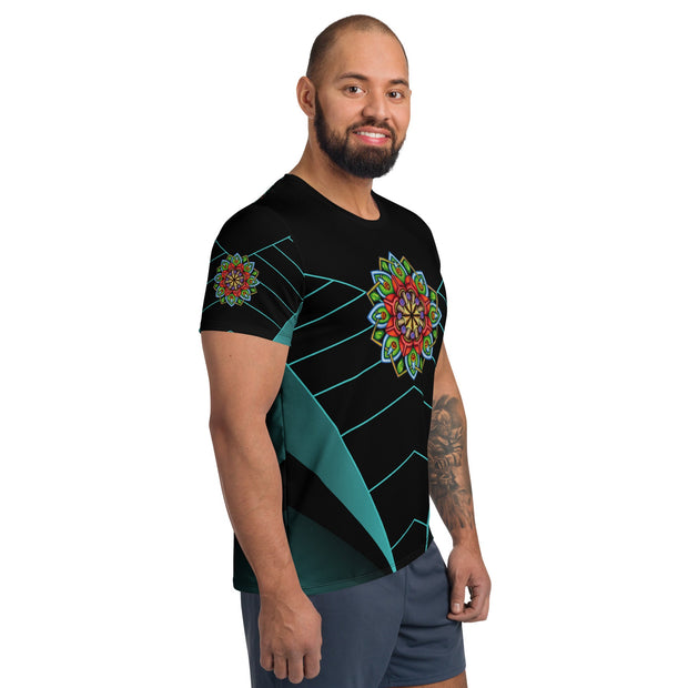 Ecstatic Mandala Men's Athletic T-shirt - Martin K Designs