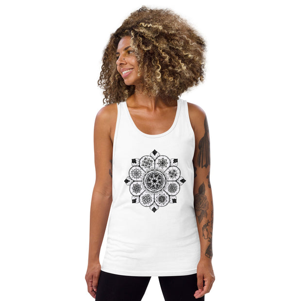 Eight Thoughts Mandala 5 Unisex Tank Top - Martin K Designs