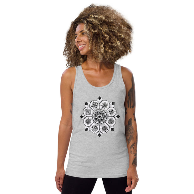 Eight Thoughts Mandala 5 Unisex Tank Top - Martin K Designs