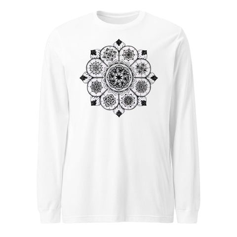 Eight Thoughts Mandala Unisex Long Sleeve Tee - Martin K Designs